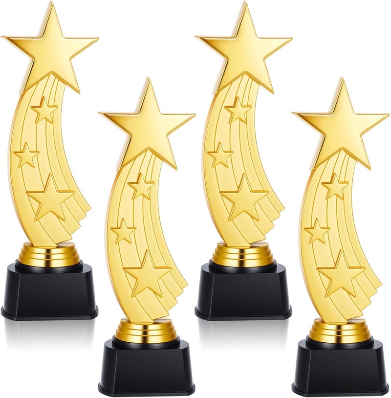 Quelay 9.5 Inch Trophy Awards Gold Plastic Trophies Bulk for Employee Recognition, School Prize, Motivational Gift, Celebrating Outstanding Achievement, Competition - Image 1